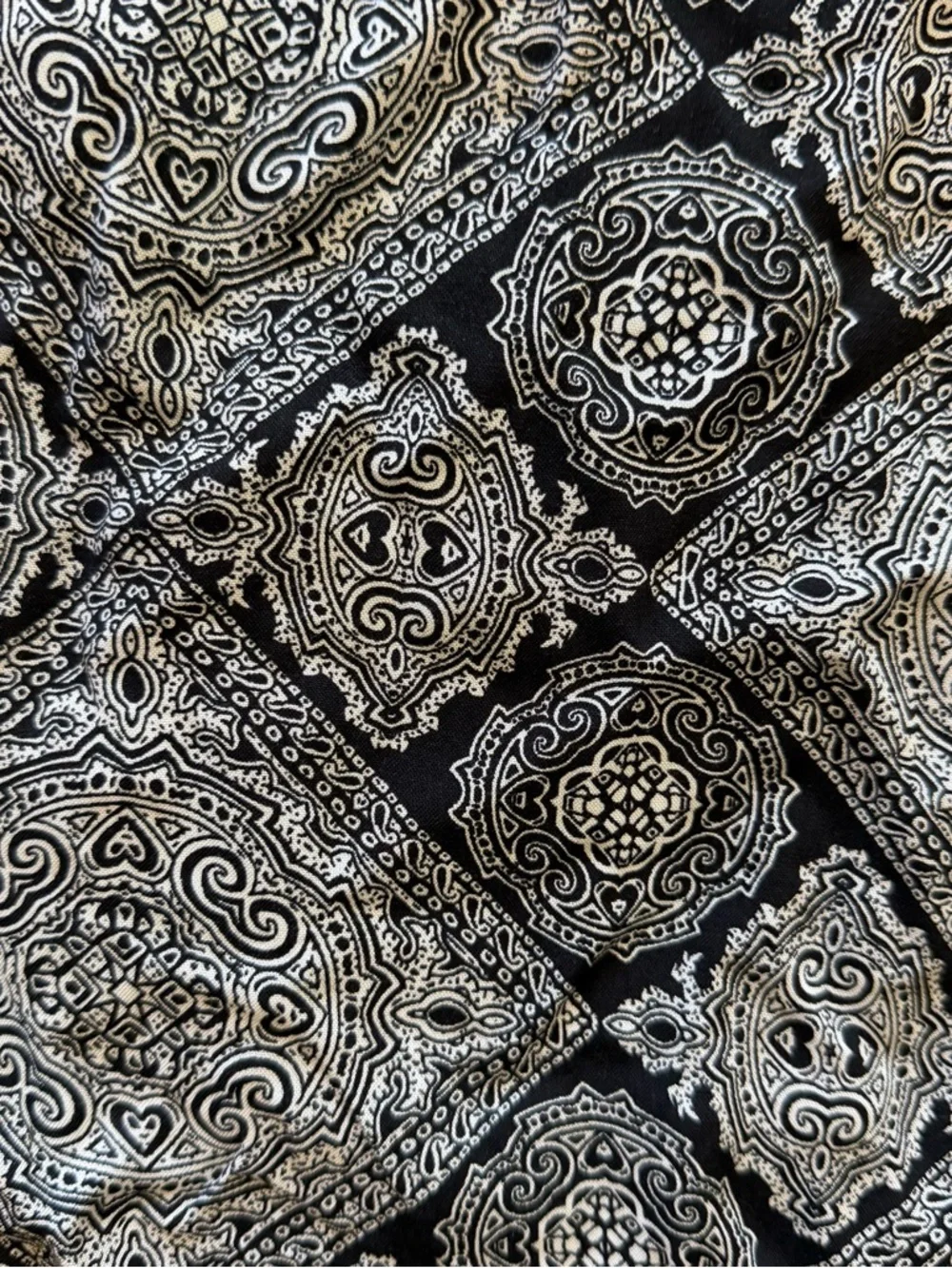 NWT Windsor Challis Boho‎ Slit Midi Skirt - Black & White Medallion - Small